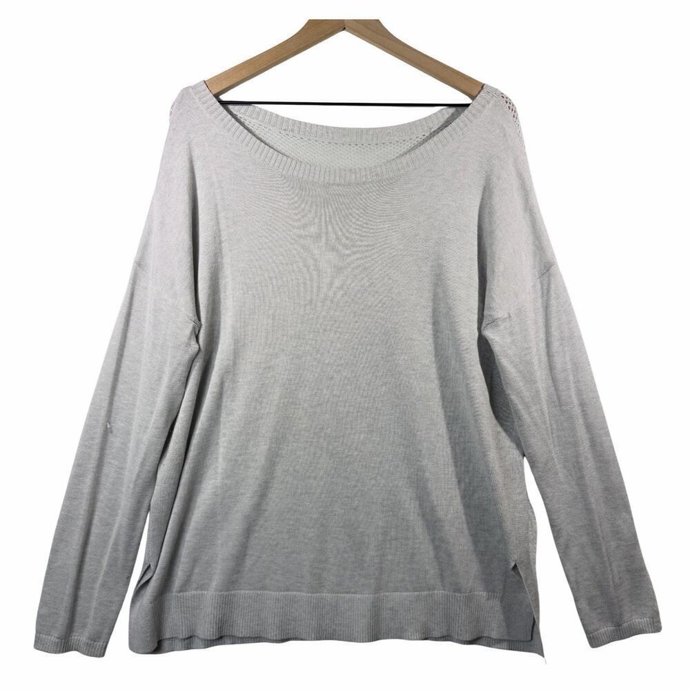 Lululemon Well Being Sweater Heathered Vapor Grey Cashmere Bamboo Blend